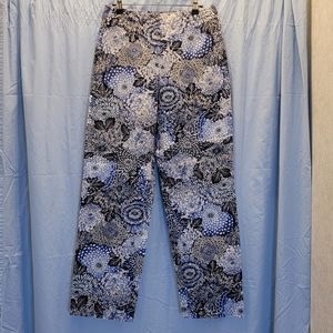 Talbots Blue and Black Floral Pants